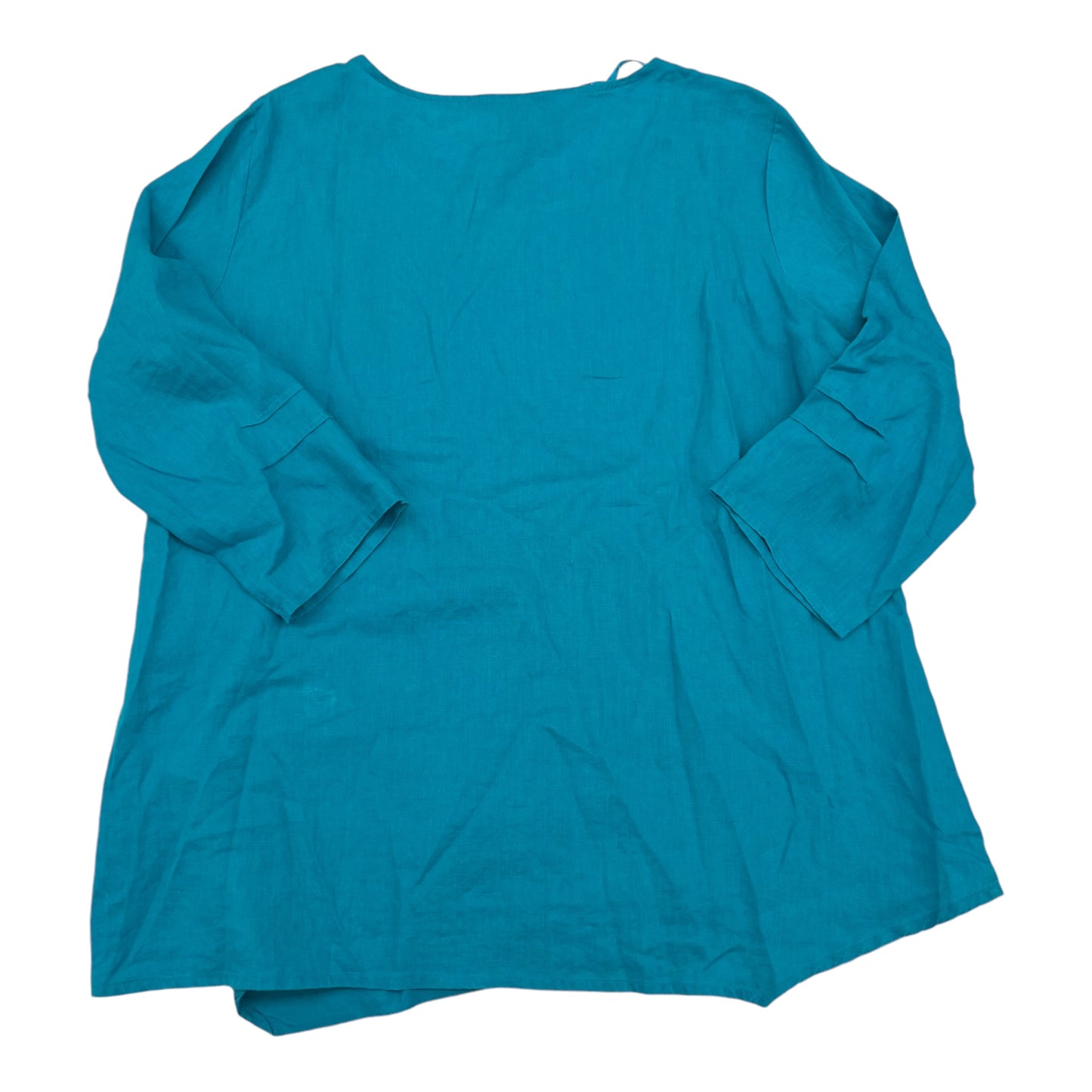 Top 3/4 Sleeve By Ali Miles In Blue, Size:L