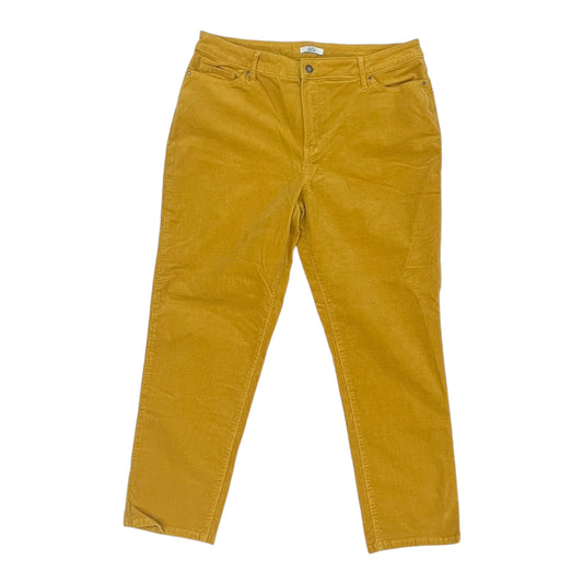 Pants Corduroy By Croft And Barrow In Yellow, Size:18