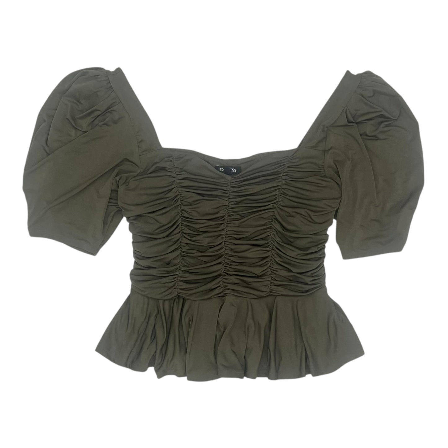 BLOUSE SS by EXPRESS In GREEN, Size: L