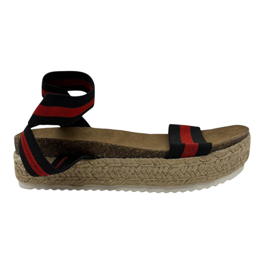 Sandals Heels Platform By Express In Blue & Red, Size:9