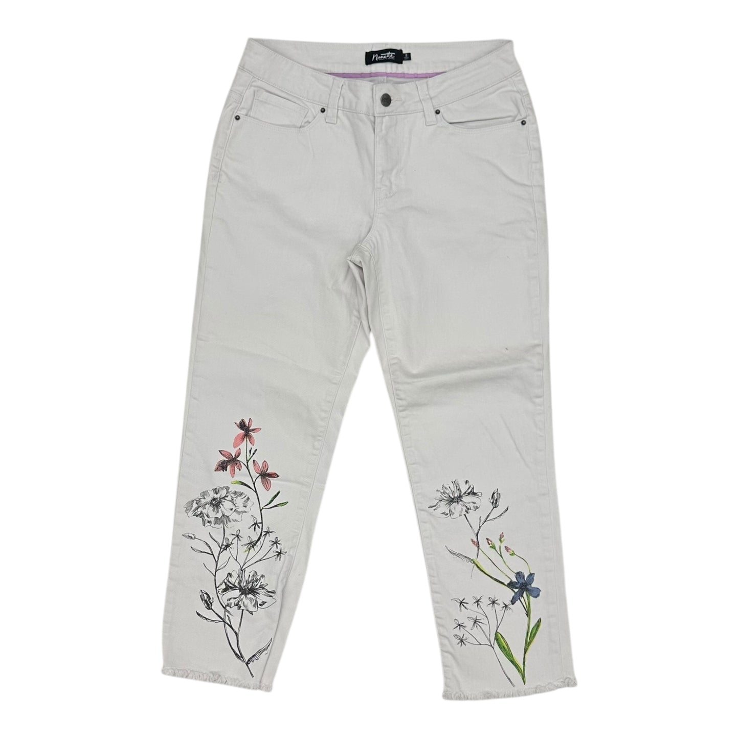 Jeans Cropped By Nanette By Nanette Lepore In White Denim, Size:8