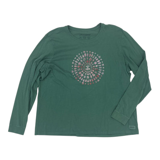 Top Ls By Life Is Good In Green, Size:Xxl