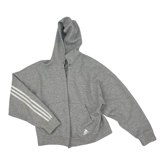 Athletic Jacket By Adidas In Grey, Size:M