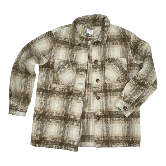 Jacket Shirt By Time And Tru In Tan, Size:M