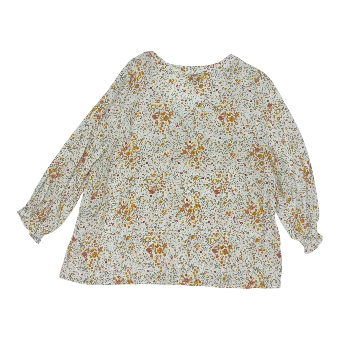 Blouse 3/4 Sleeve By Jones And Co In Floral Print, Size:1X