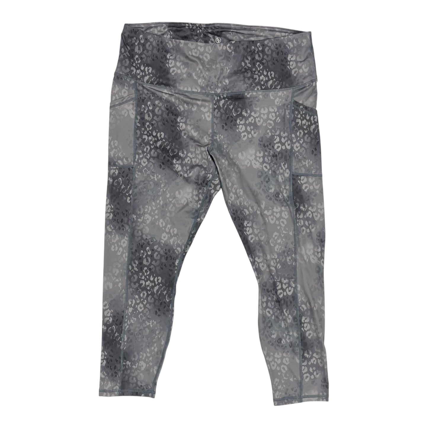 Athletic Leggings By Adrienne Vittadini In Grey, Size:3X