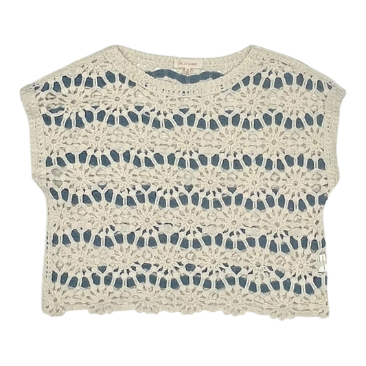 Vest Sweater By Solitaire In Blue & Cream, Size:M