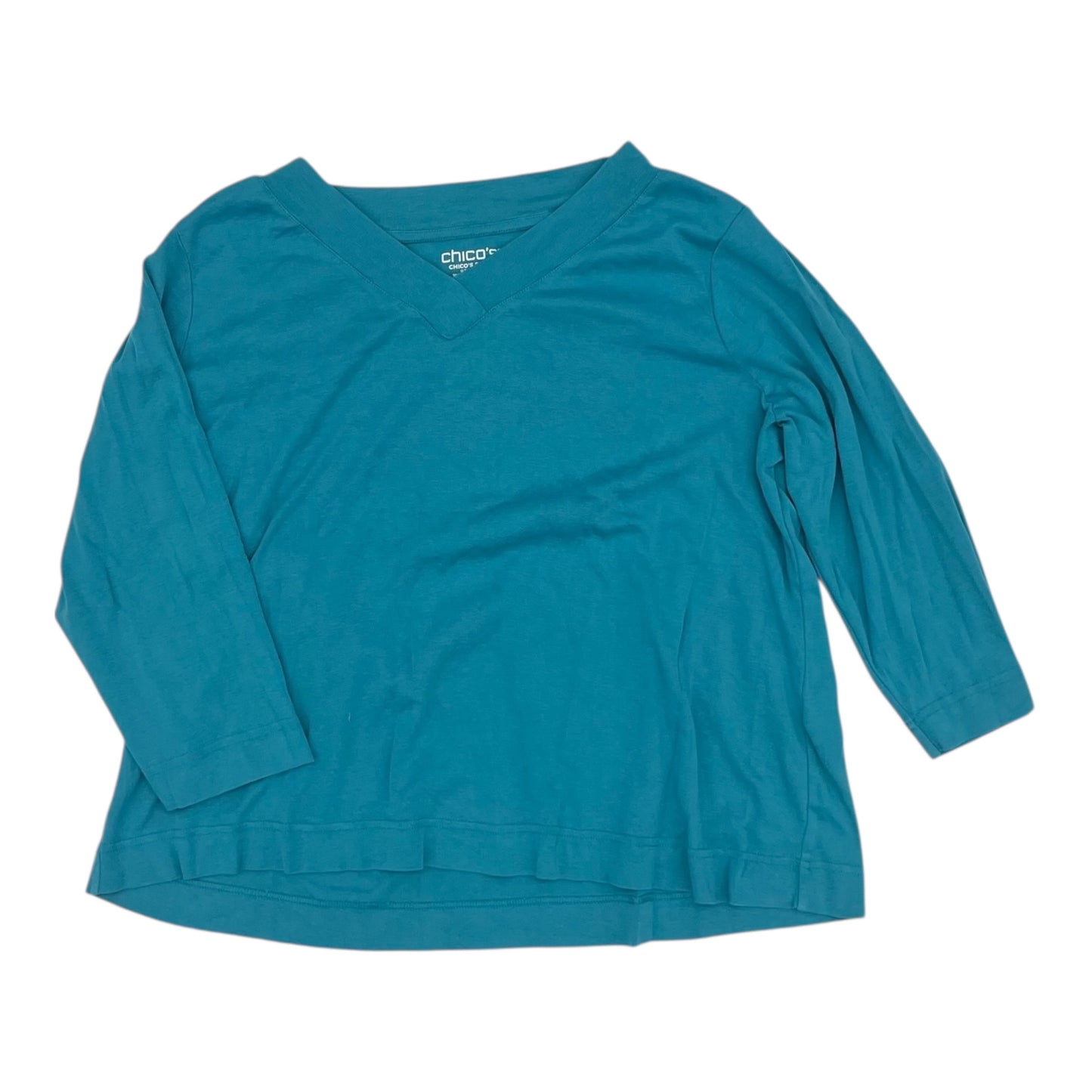 Top 3/4 Sleeve By Chicos In Blue, Size:Xl