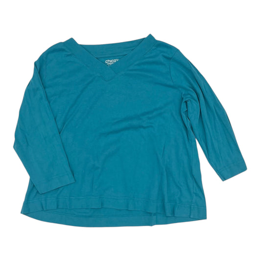 Top 3/4 Sleeve By Chicos In Blue, Size:Xl