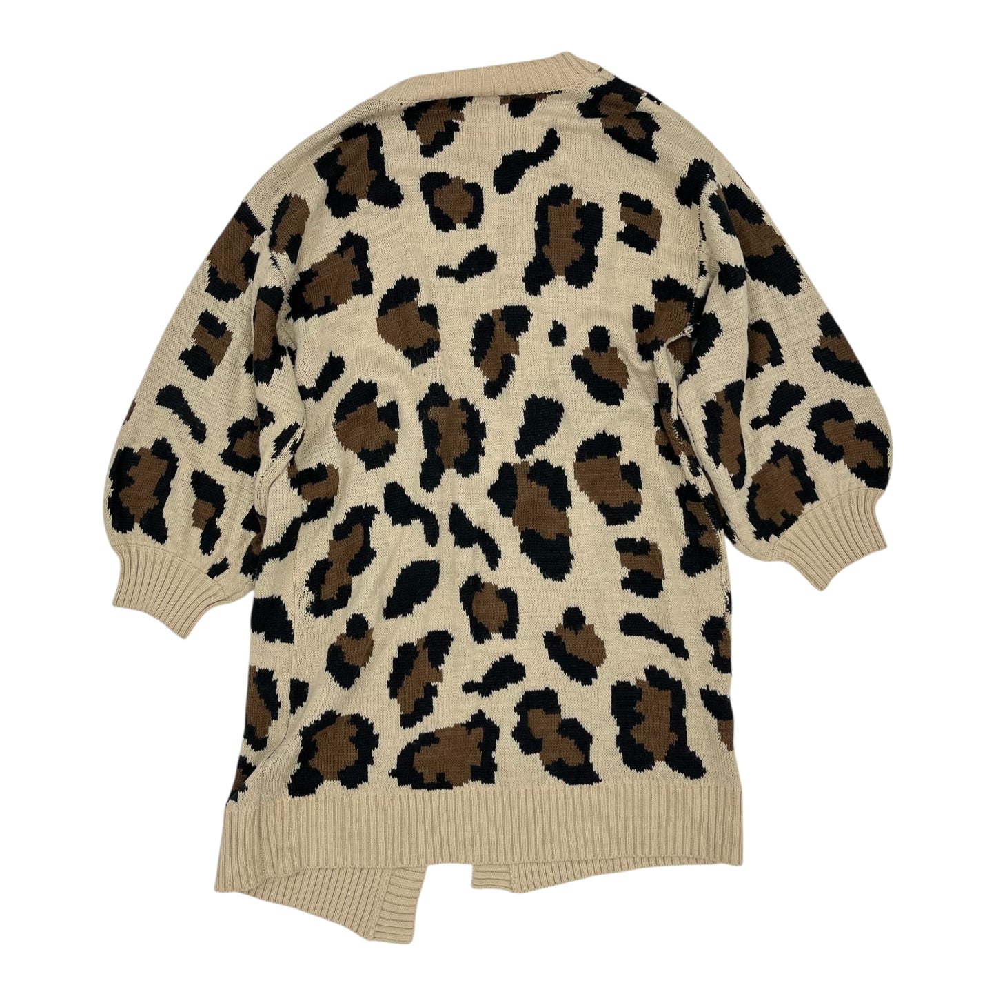 Sweater Cardigan By Very J In Animal Print, Size:1X