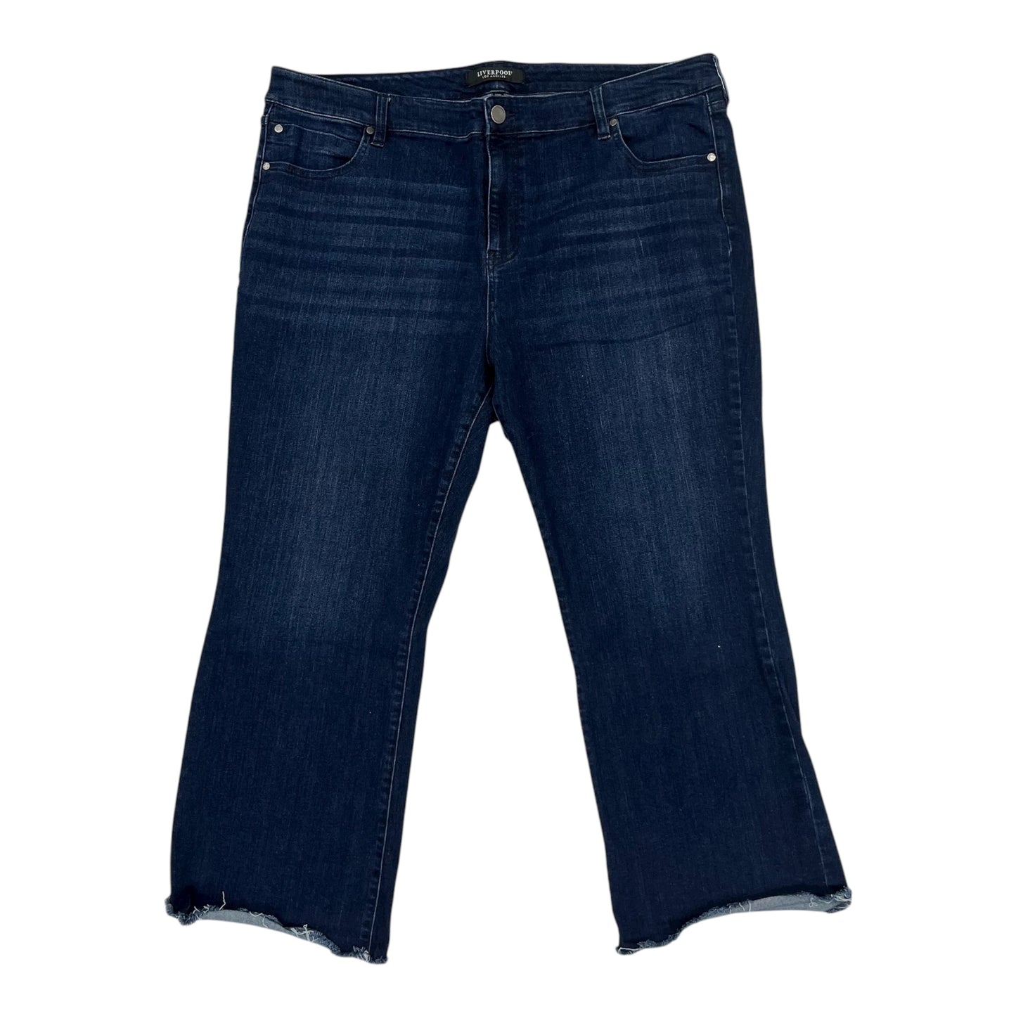 Jeans Straight By Liverpool In Blue Denim, Size:22