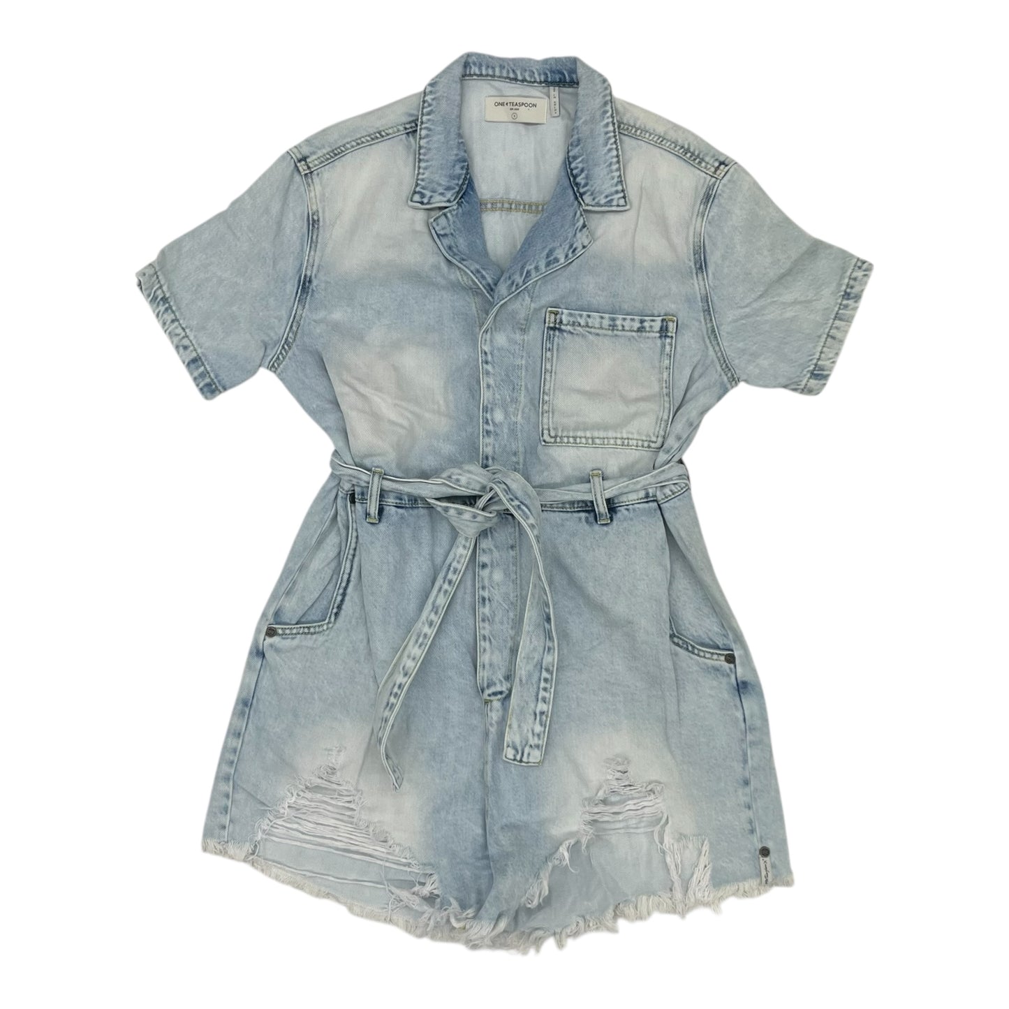 Romper By Cmc In Blue Denim, Size:S