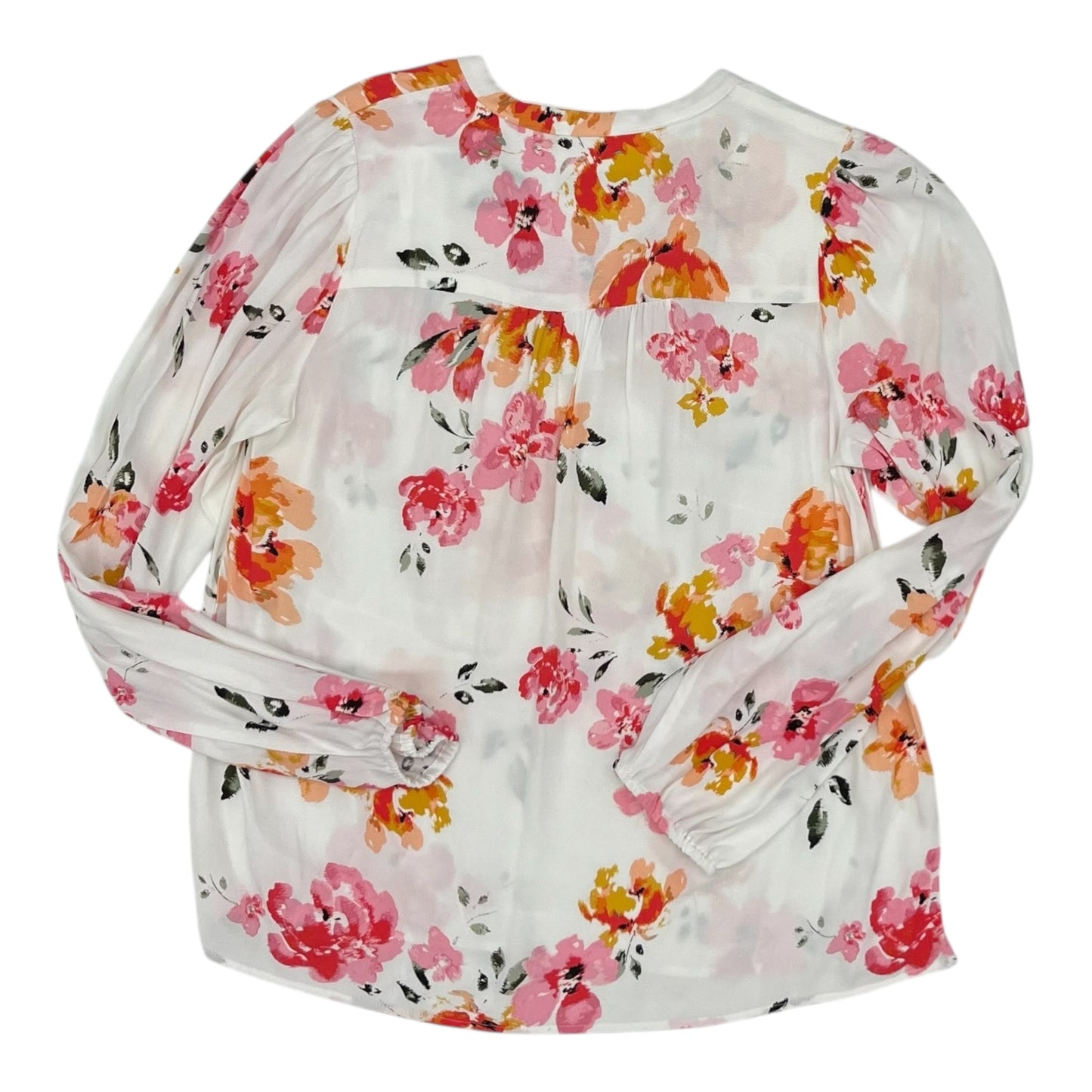 Blouse Ls By Loft In Floral Print, Size:M