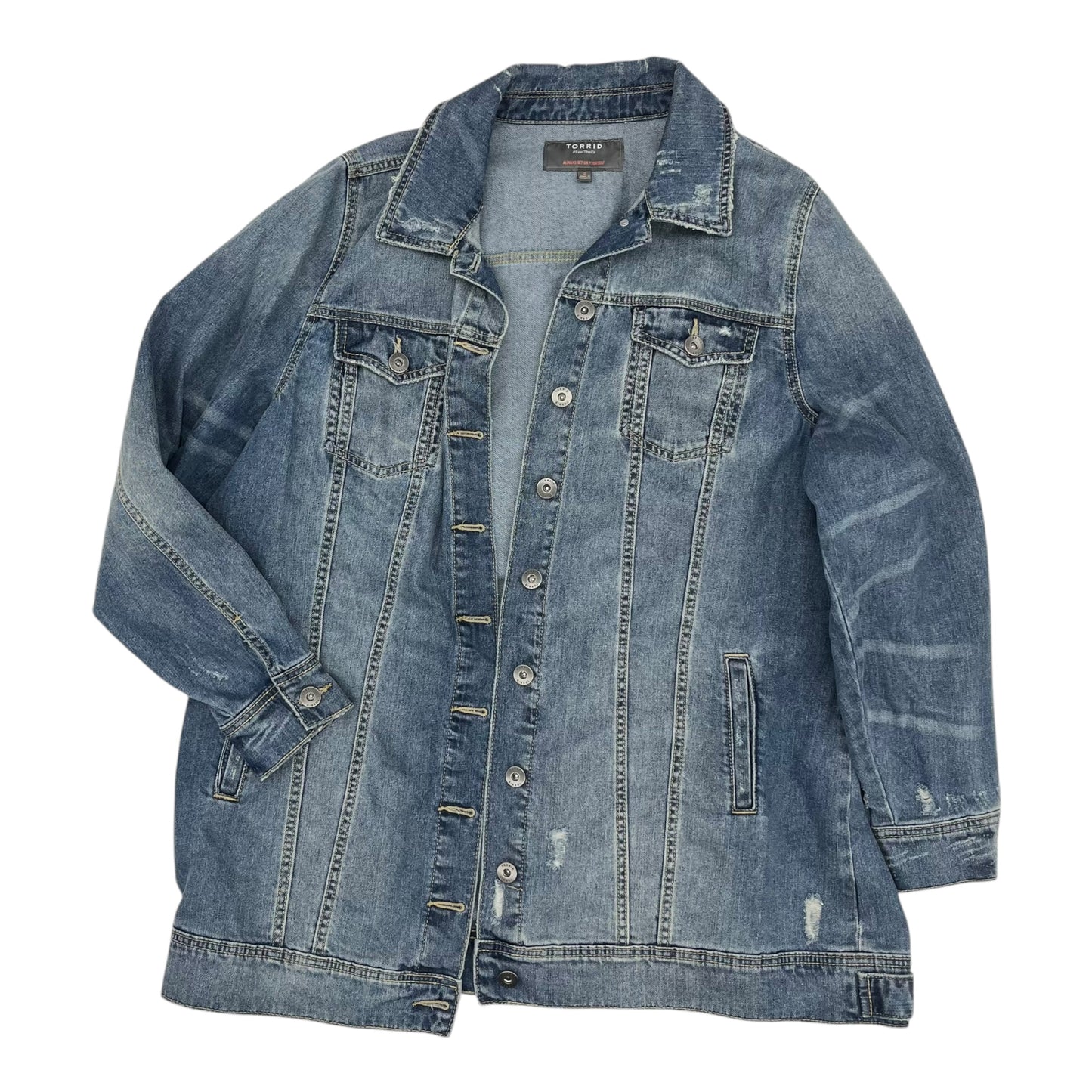 Jacket Denim By Torrid In Blue Denim, Size:2X