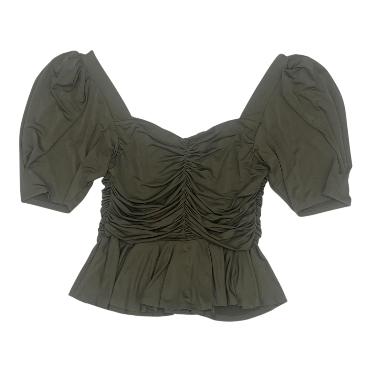 BLOUSE SS by EXPRESS In GREEN, Size: L