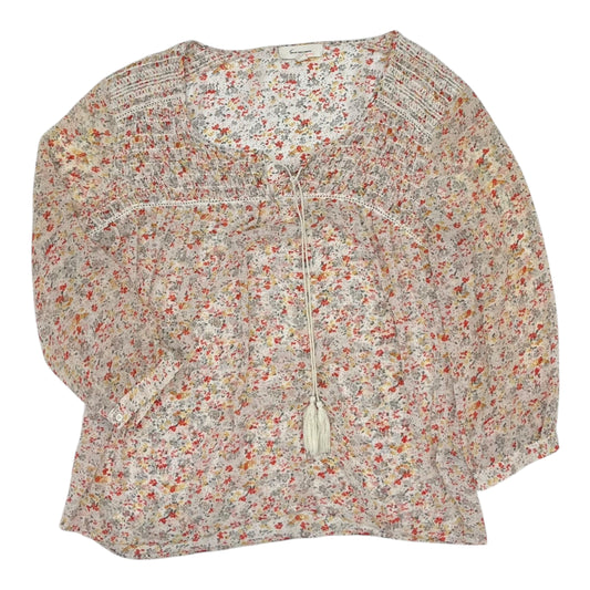 Blouse 3/4 Sleeve By Two By Vince Camuto In Floral Print, Size:L