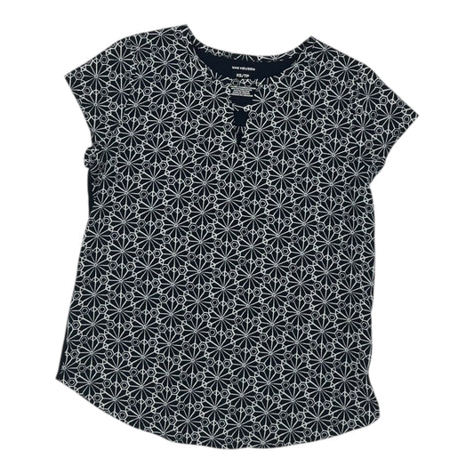 Blouse Ss By Van Heusen In Blue & White, Size:Xs