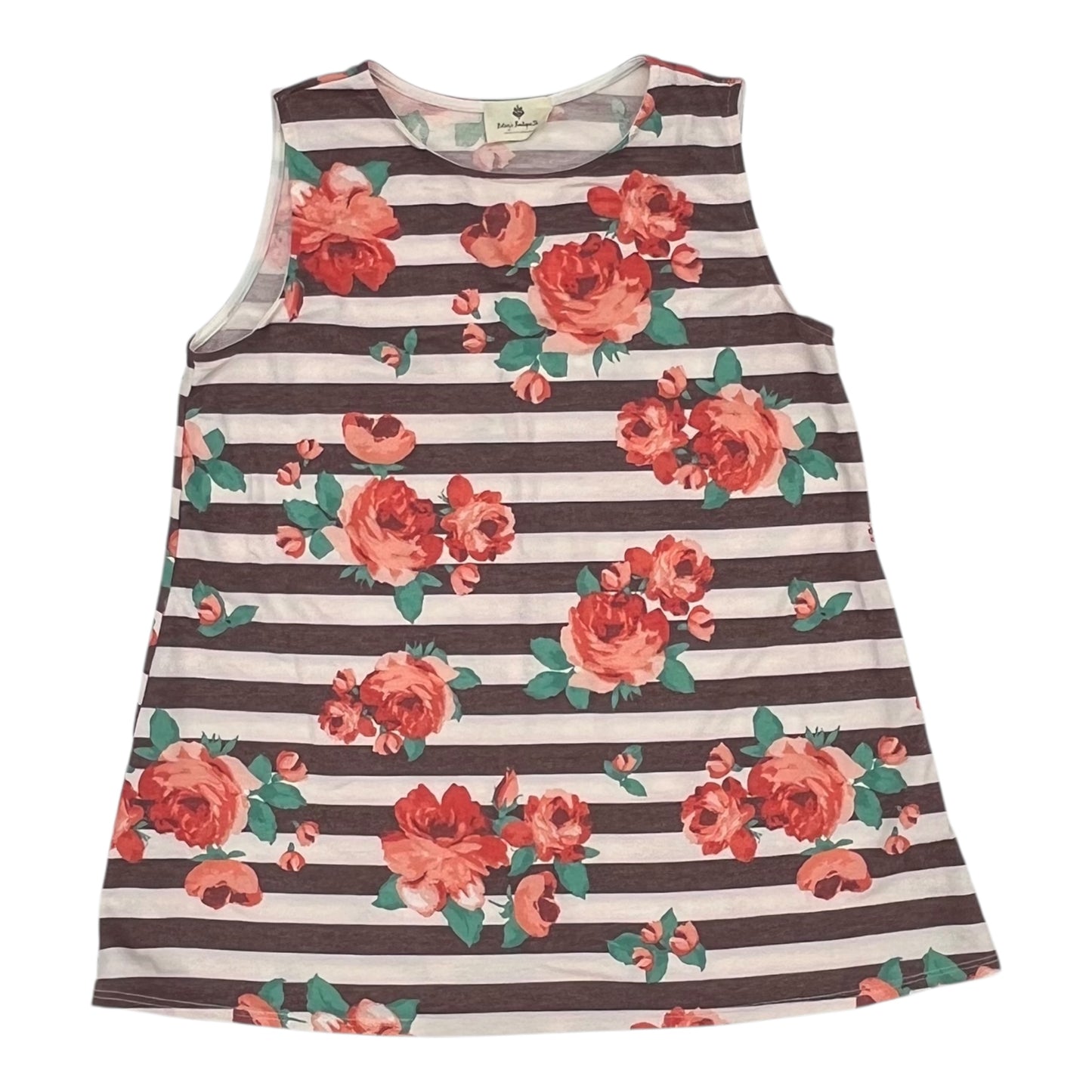 Tank Top By Cme In Brown & Cream, Size:L