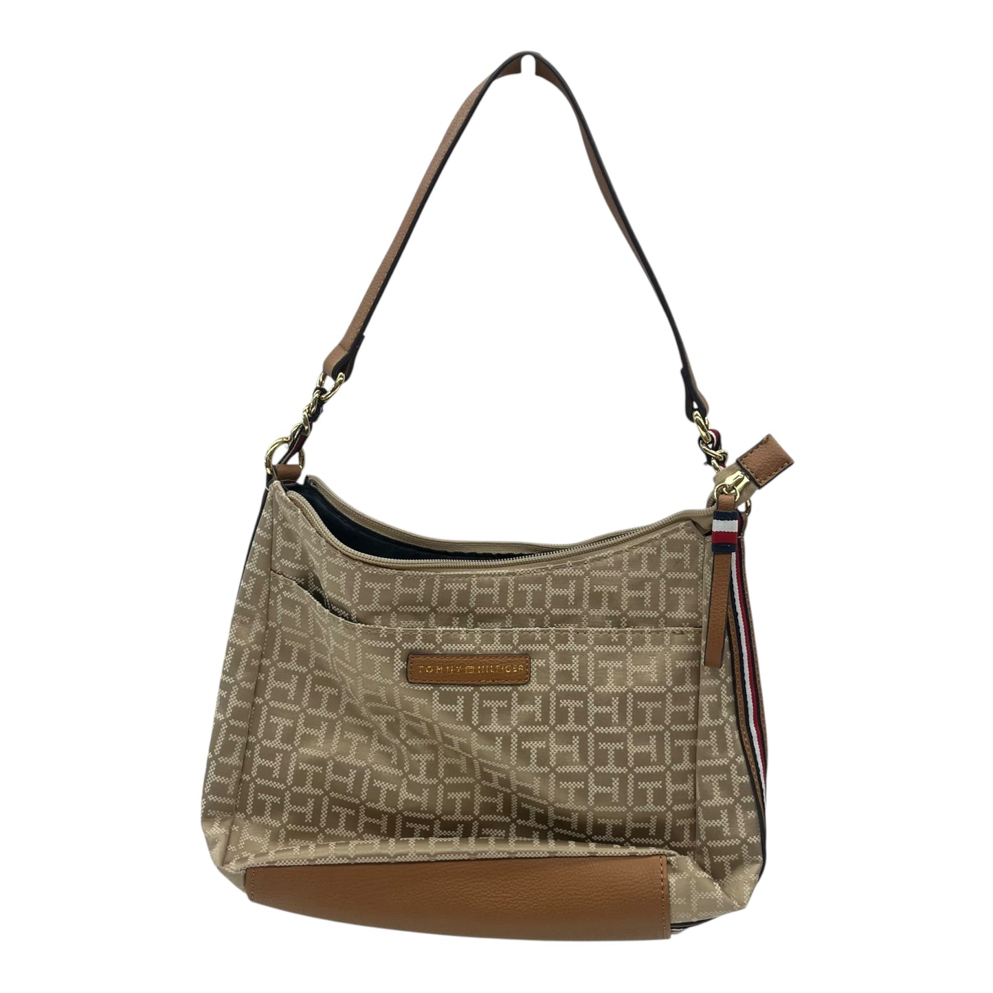 Handbag By Tommy Hilfiger In Tan, Size:Medium