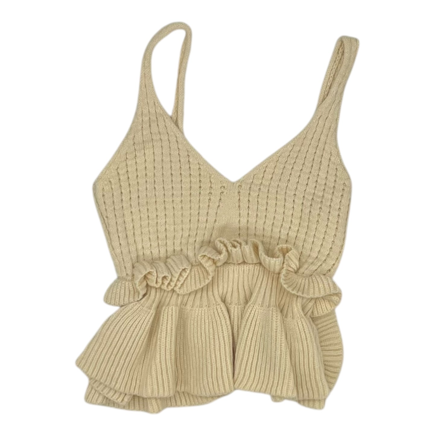 Top Sleeveless By Clothes Mentor In Cream, Size:S