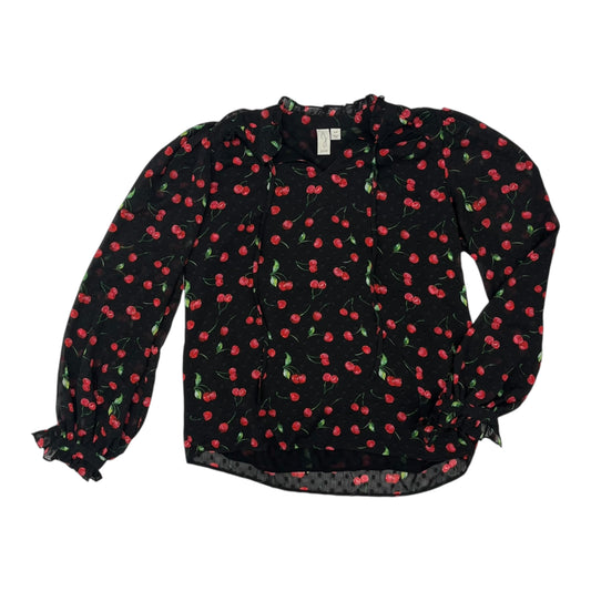 BLOUSE LS by JOIE In BLACK & RED, Size: S