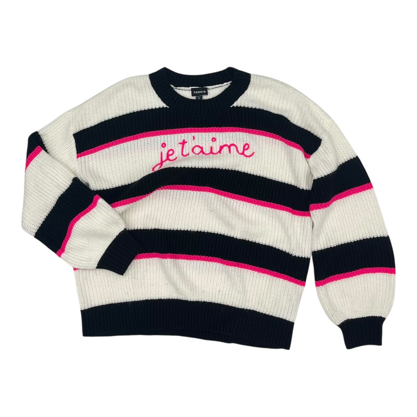 Sweater By Torrid In Black & White, Size:M