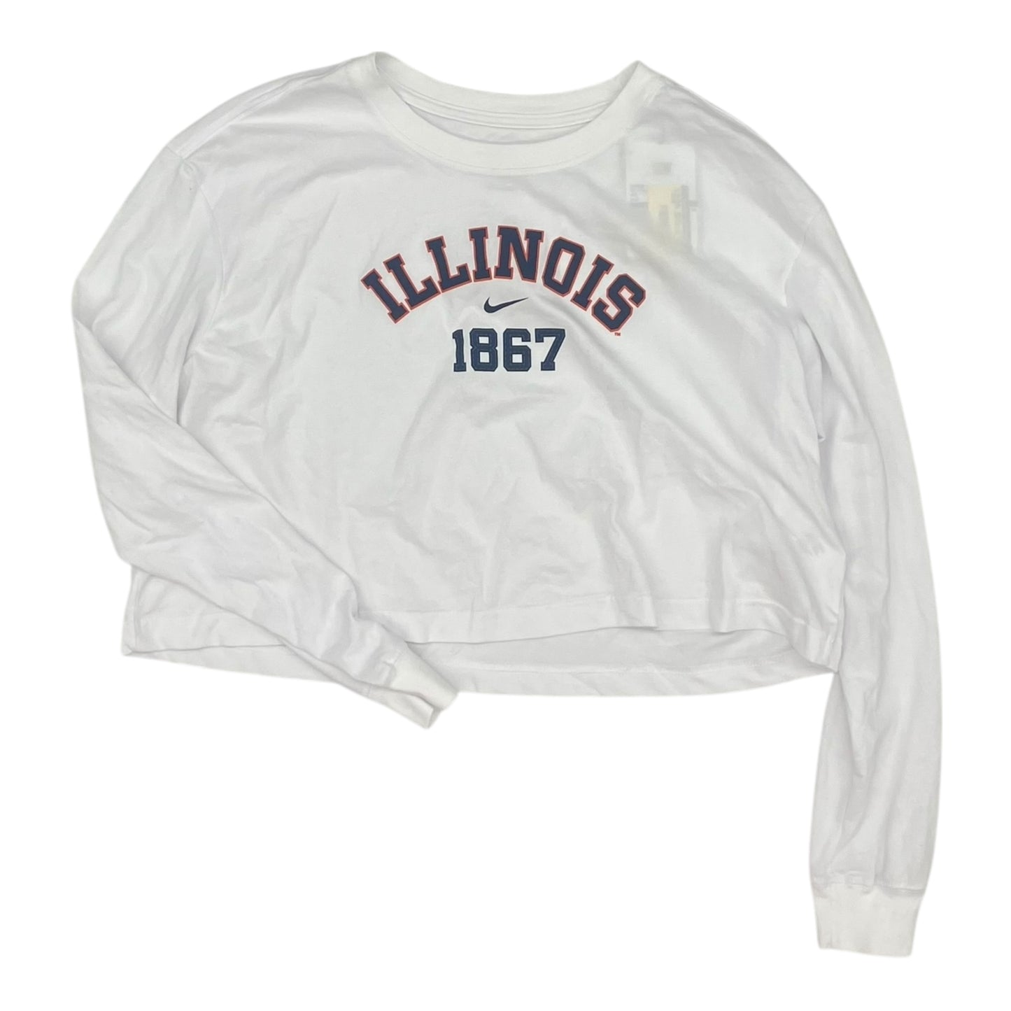 Athletic Top Ls Crewneck By Nike In White, Size:L