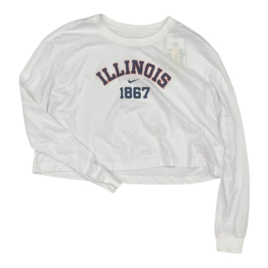 Athletic Top Ls Crewneck By Nike In White, Size:L