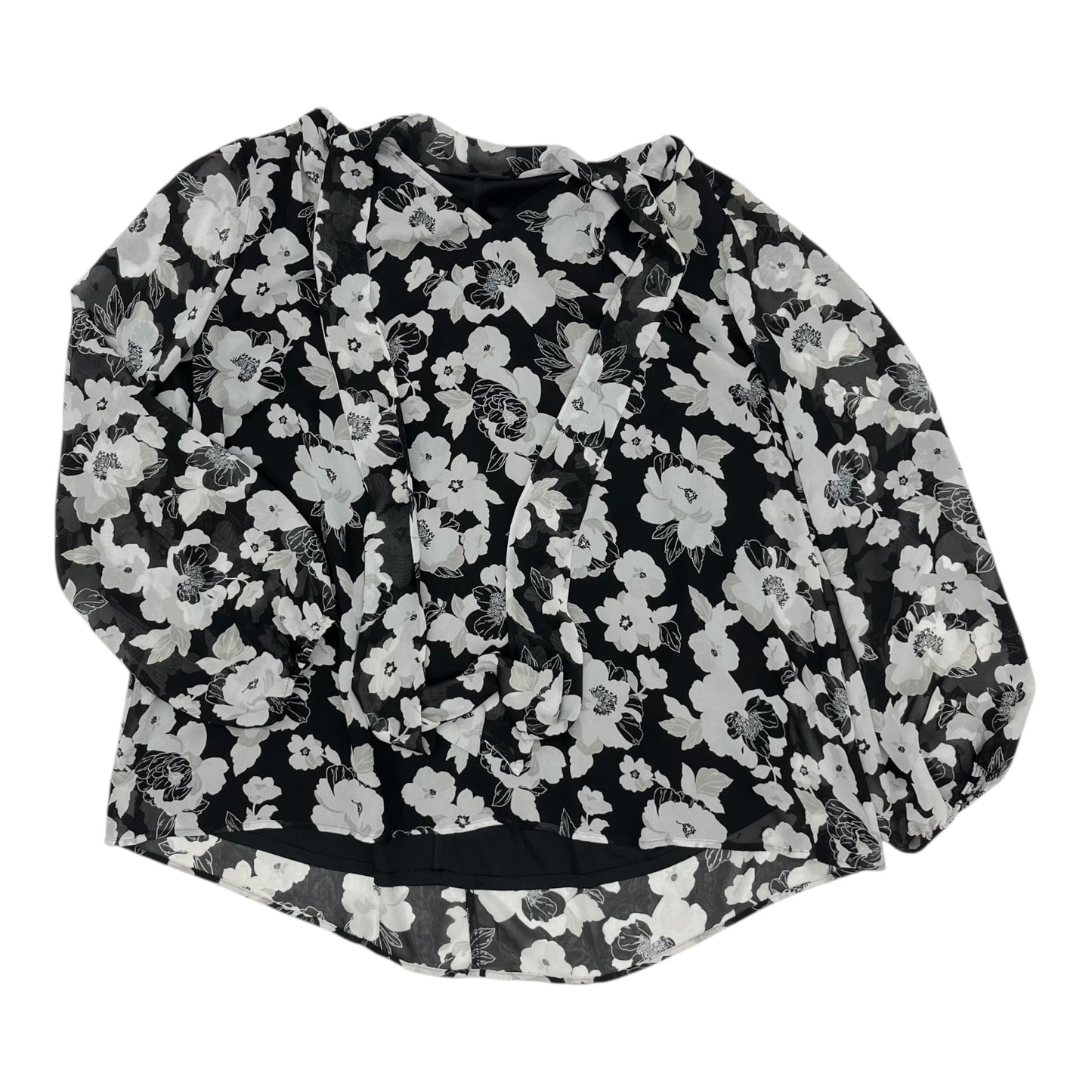 Blouse Ls By Lane Bryant In Floral Print, Size:3X