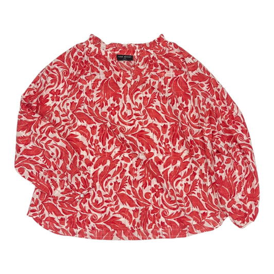 Blouse Ls By Lane Bryant In Orange & White, Size:3X