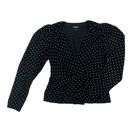 Blouse Ls By Express In Polkadot Pattern, Size:M
