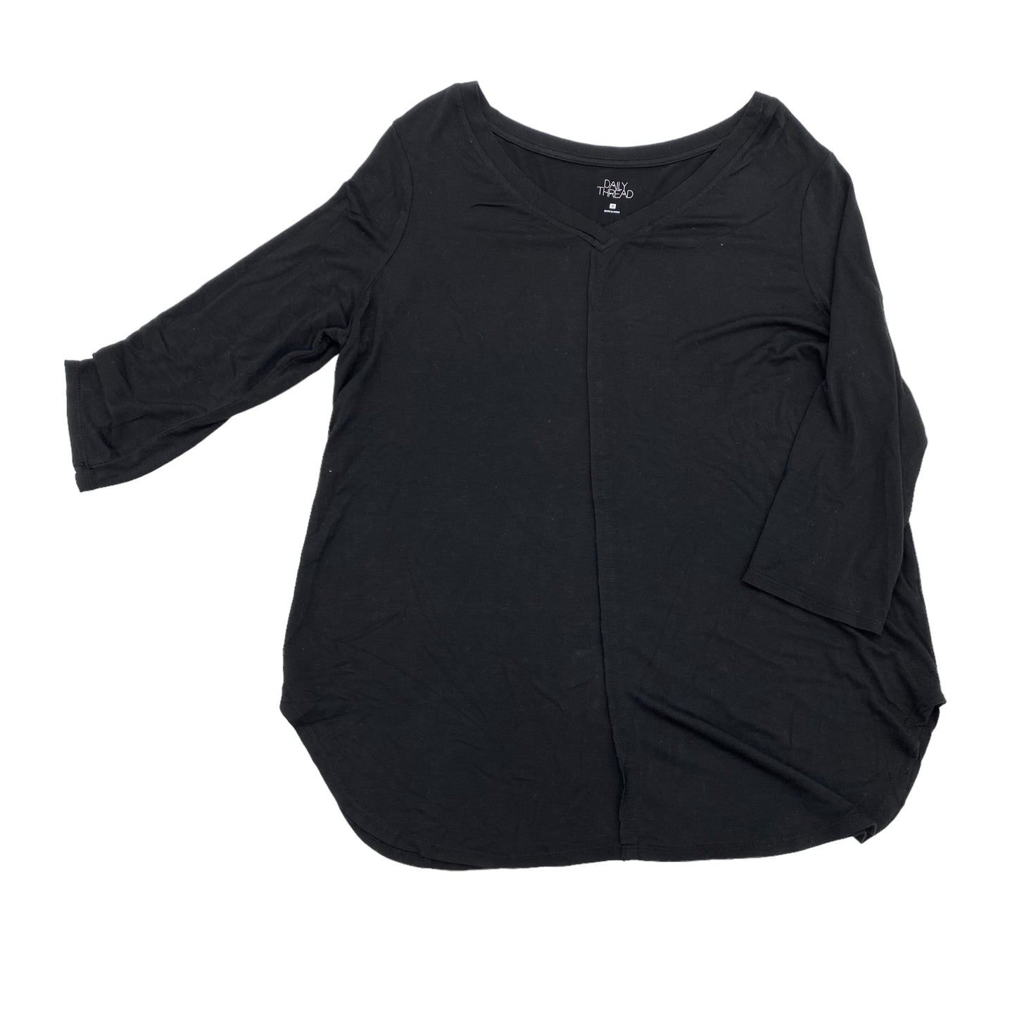 BLACK TOP 3/4 SLEEVE BASIC by CLOTHES MENTOR Size:S