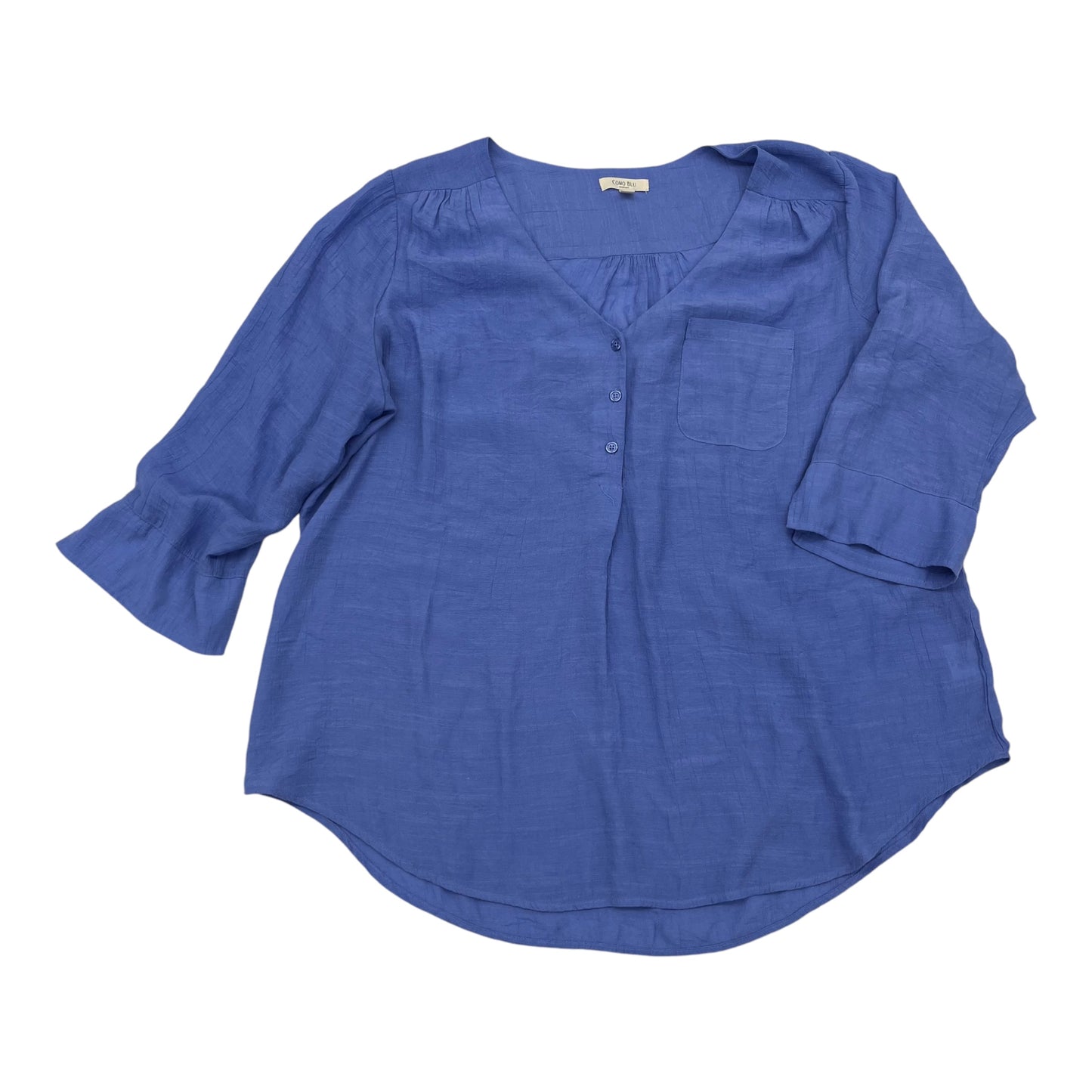 Top 3/4 Sleeve By Clothes Mentor In Blue, Size:2X