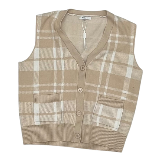 Vest Sweater By Sioni In Tan, Size:L