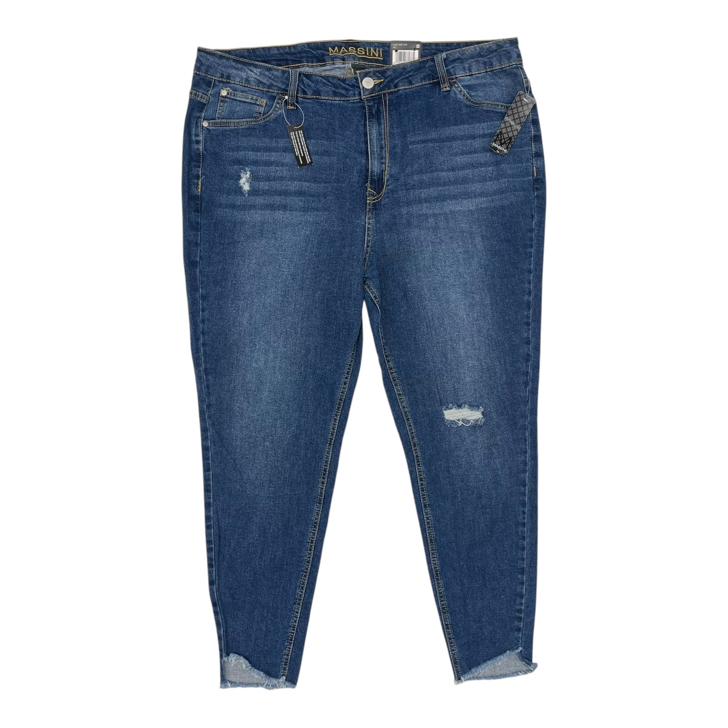 Jeans Skinny By Massini In Blue Denim, Size:22
