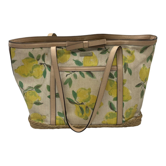 Handbag Designer By Kate Spade In Tan & Yellow, Size:Large