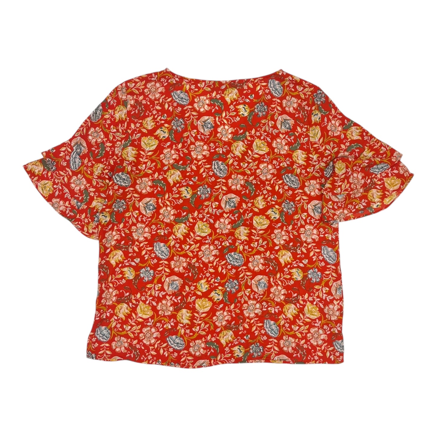 Blouse Ss By Loft In Orange, Size:M