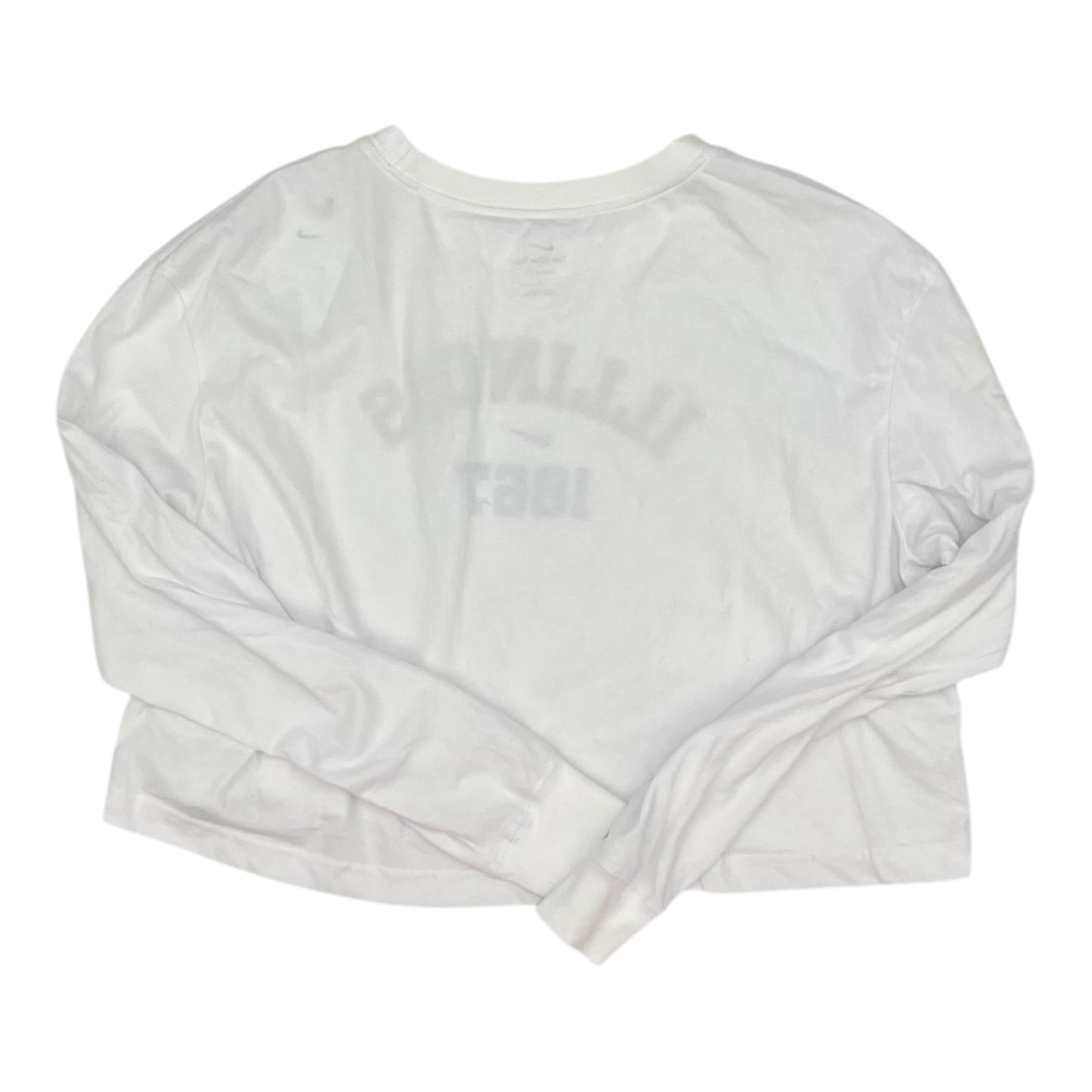 Athletic Top Ls Crewneck By Nike In White, Size:L