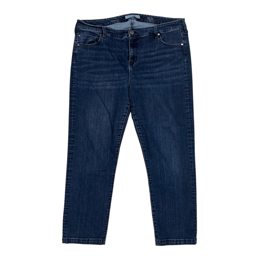 Jeans Straight By Liverpool In Blue Denim, Size:20