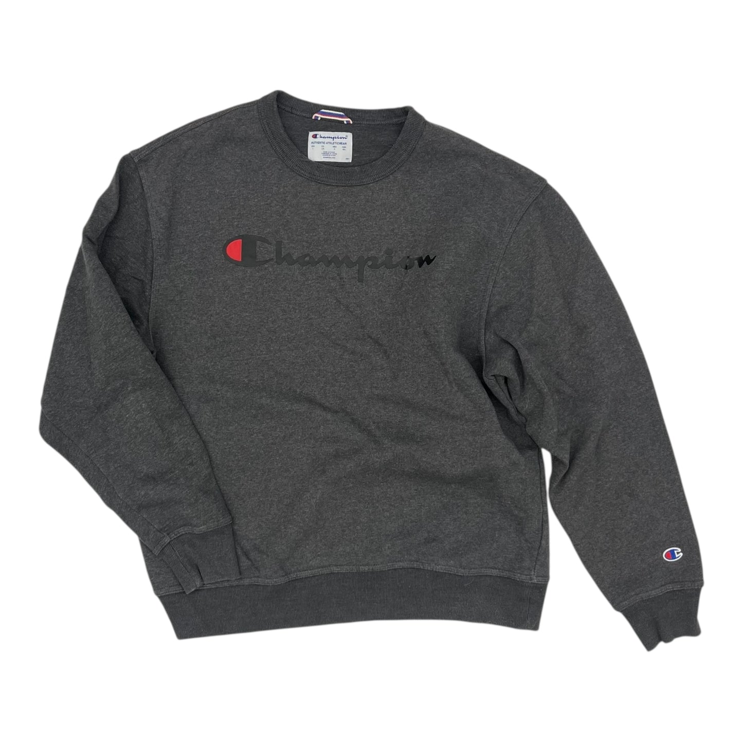 Athletic Sweatshirt Crewneck By Champion In Grey, Size:L