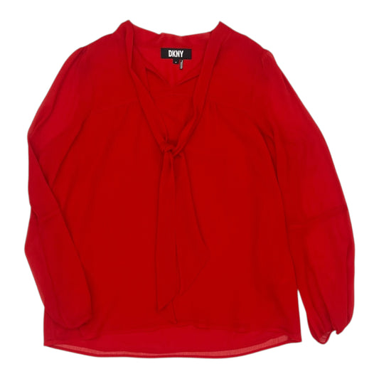 Blouse Ls By Dkny In Red, Size:M