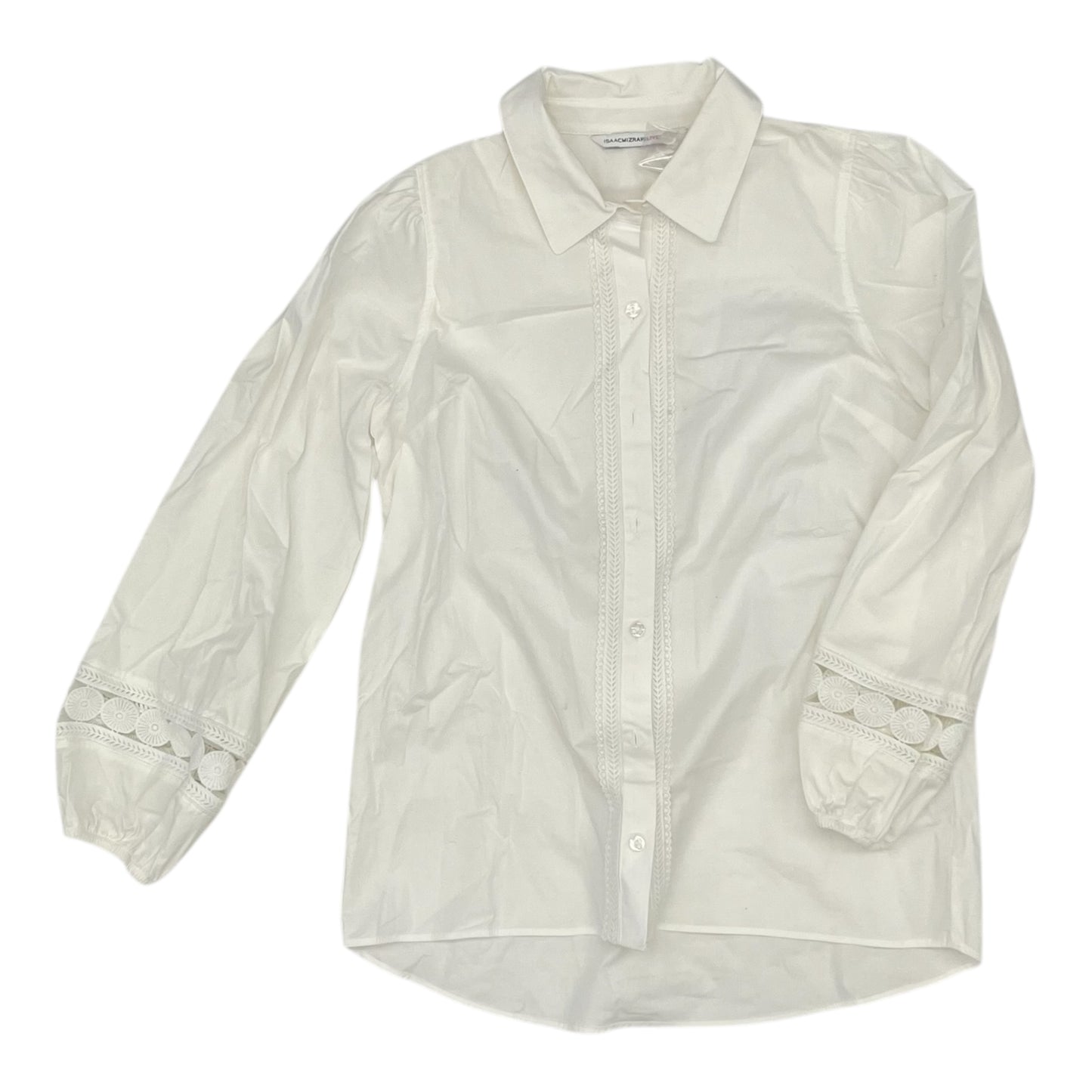 Blouse Ls By Isaac Mizrahi Live Qvc In White, Size:0P