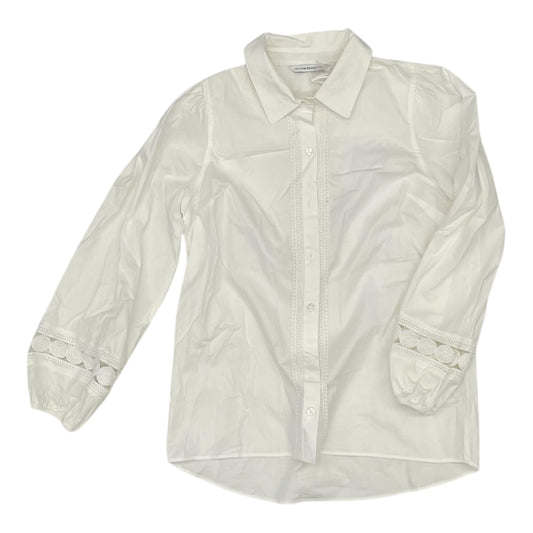 Blouse Ls By Isaac Mizrahi Live Qvc In White, Size:0P