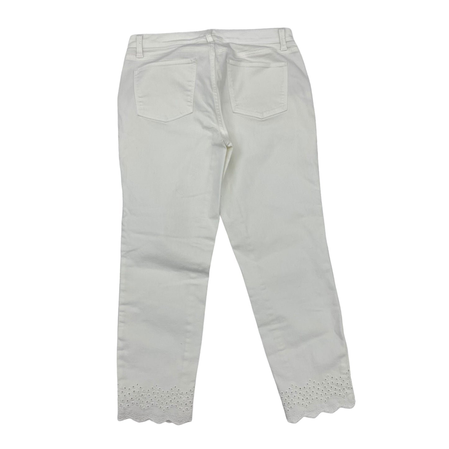 WHITE DENIM JEANS STRAIGHT by TALBOTS Size:8