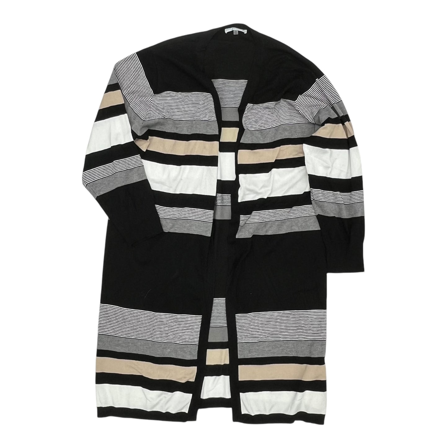 Cardigan By Sioni In Black & Grey, Size:2X