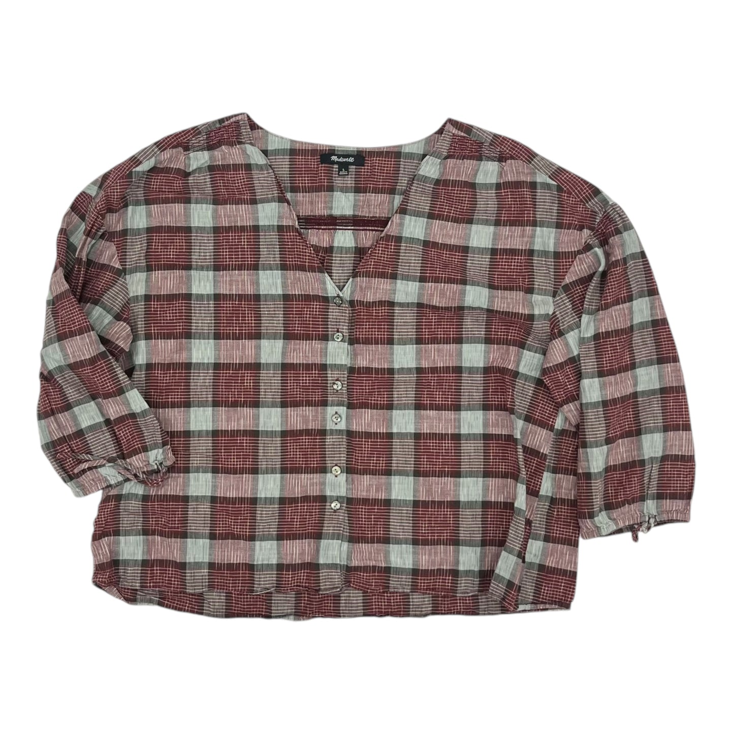 Top Ls By Madewell In Plaid Pattern, Size:L