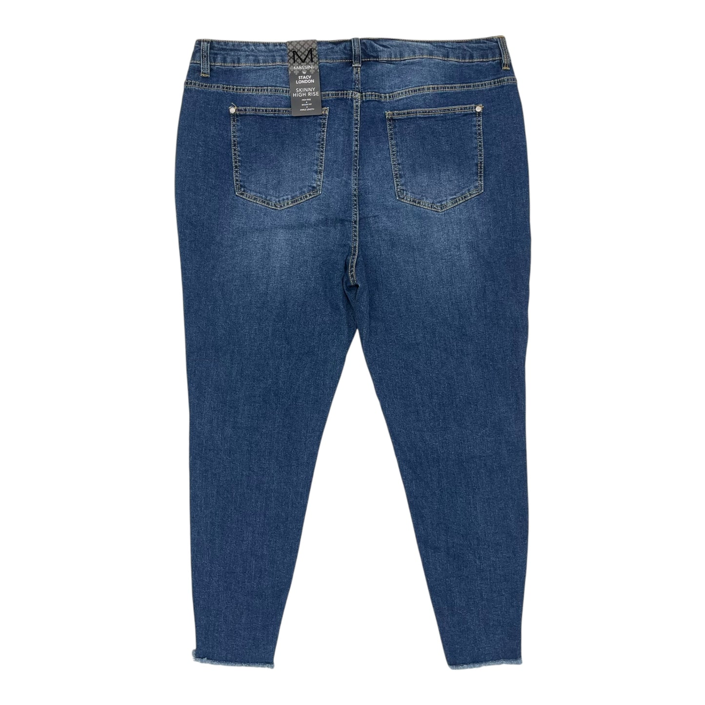 Jeans Skinny By Massini In Blue Denim, Size:22