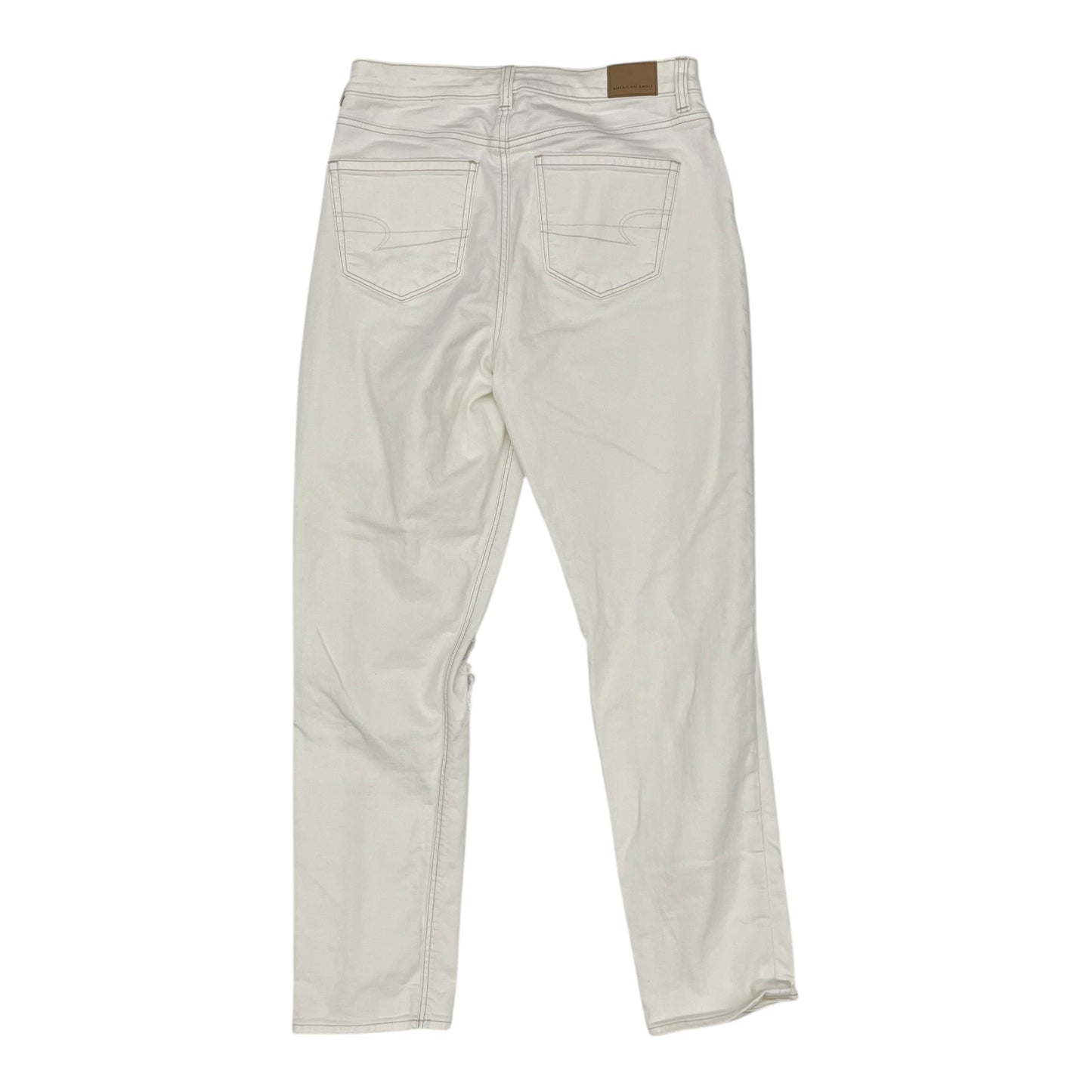 Jeans Straight By American Eagle In Cream Denim, Size:8L