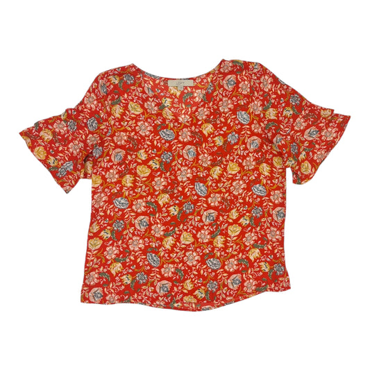 Blouse Ss By Loft In Orange, Size:M