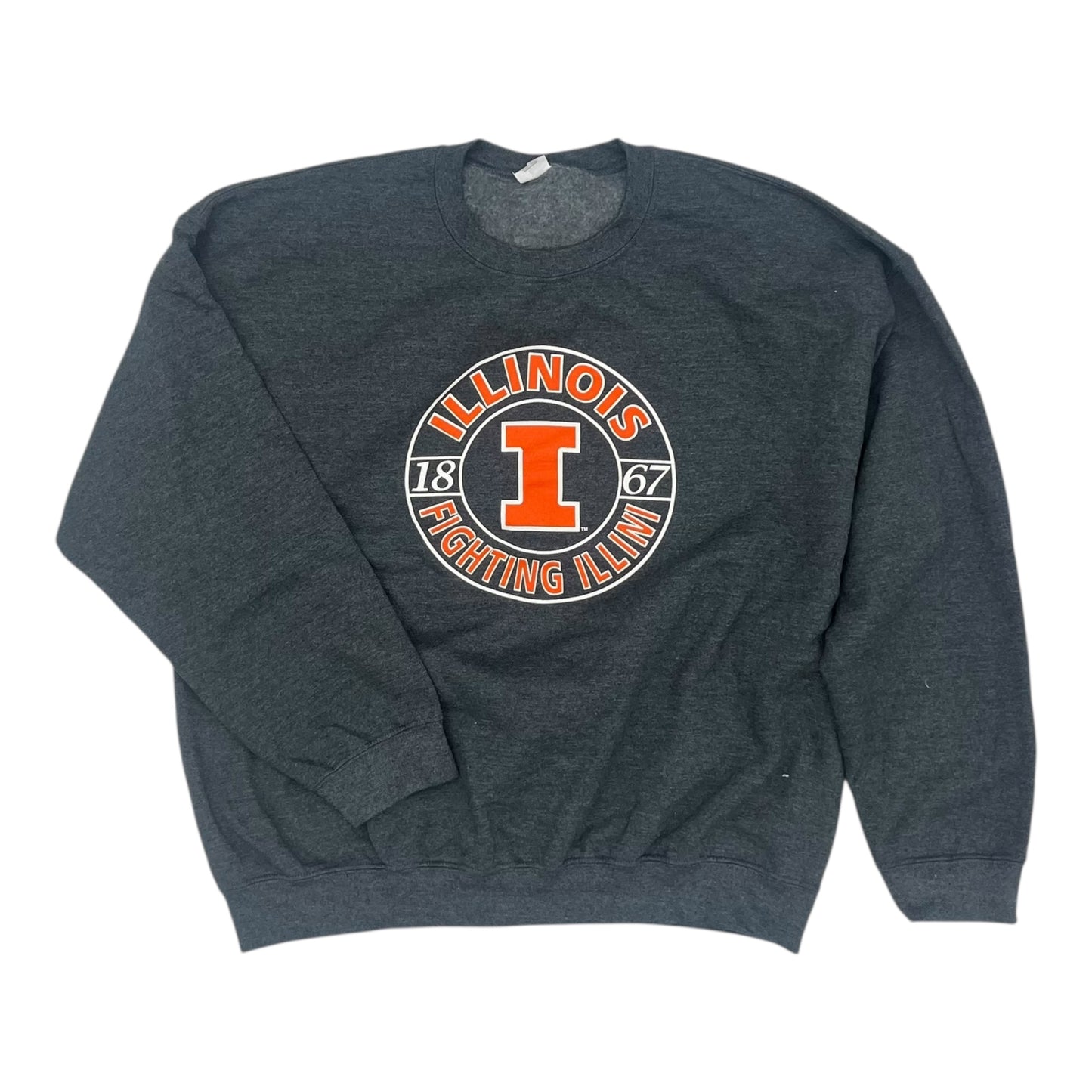 Athletic Sweatshirt Crewneck By Gildan In Grey, Size:Xl